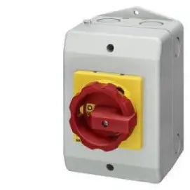 SIEMENS INTERRUPTOR ROTATIVO 3P 63A C/CAJA ACC ROJO AMARILLO