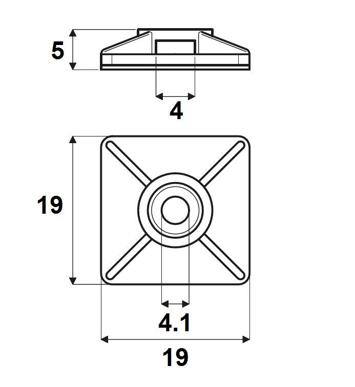WEIDMULLER TAQUETE AUTOADHERIBLE 2X2 C/100PZ