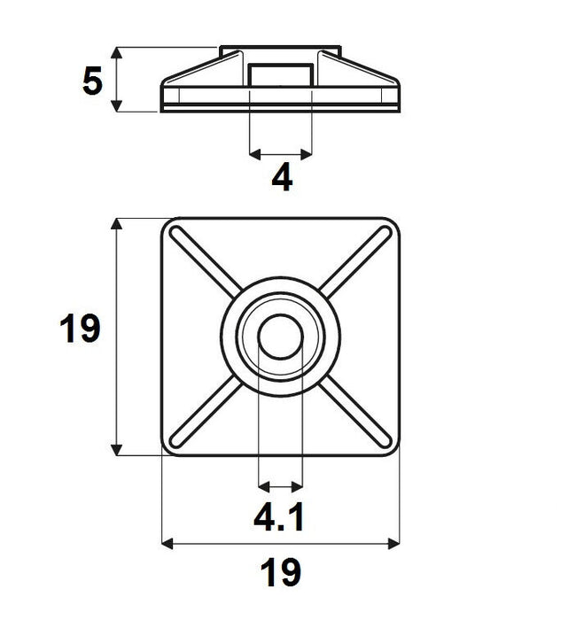 WEIDMULLER TAQUETE AUTOADHERIBLE 2X2 C/100PZ