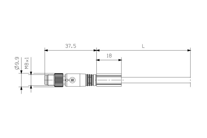 WEIDMULLER CABLE/CONECTOR 5M PUR/PVC SAIL-M8G-4-5.0U