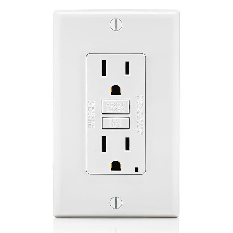 LEVITON CONTACTO DUPLEX GFCI 15A 125VAC C/PLACA BLANCO