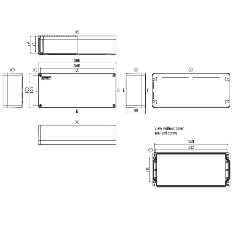 WEIDMULLER CAJA DE POLIÉSTER VACIA 160X360X90 MM