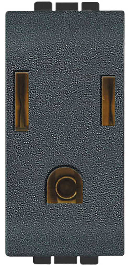 LIVING LIGHT TOMA DE CORRIENTE 2P+T C NEGRO ANTRACITA 1 MOD. 15A