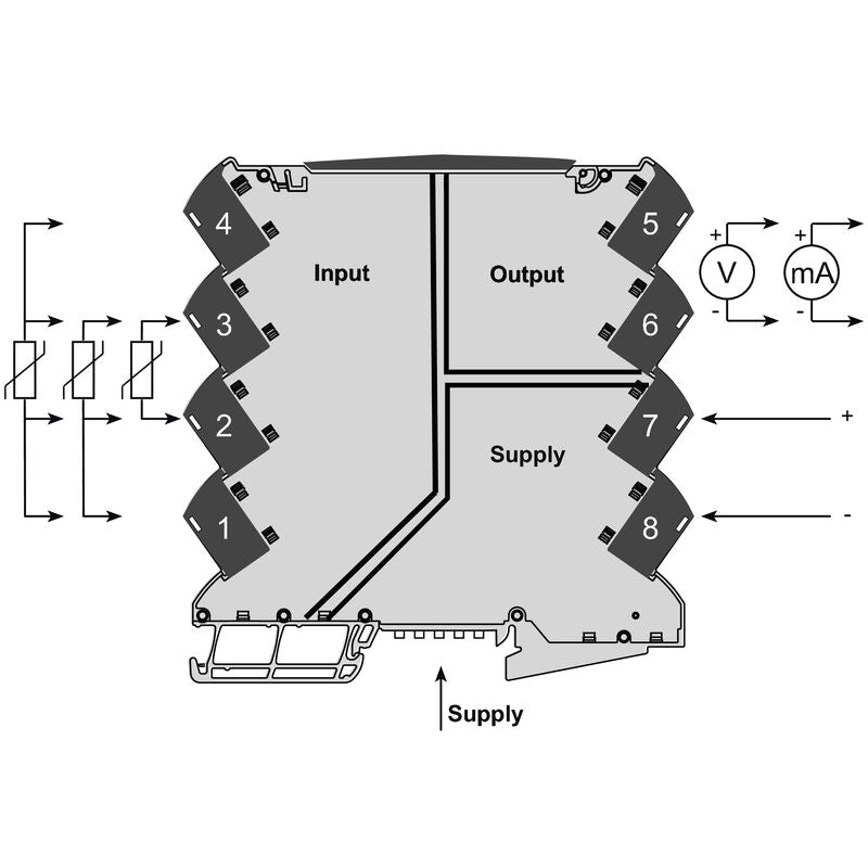 WEIDMULLER CONVERTIDOR ENT PT100 SAL 4-20mA O 0-10V CONFIG SWITCH