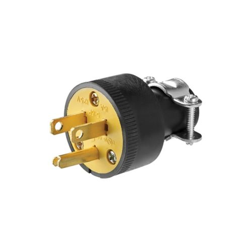 ARROW CLAVIJA DE HULE CON ABRAZADERAS 15A 125V NEG
