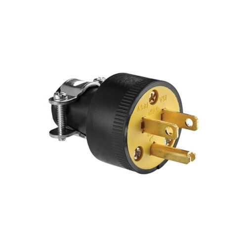 ARROW CLAVIJA DE HULE CON ABRAZADERAS 15A 125V NEG