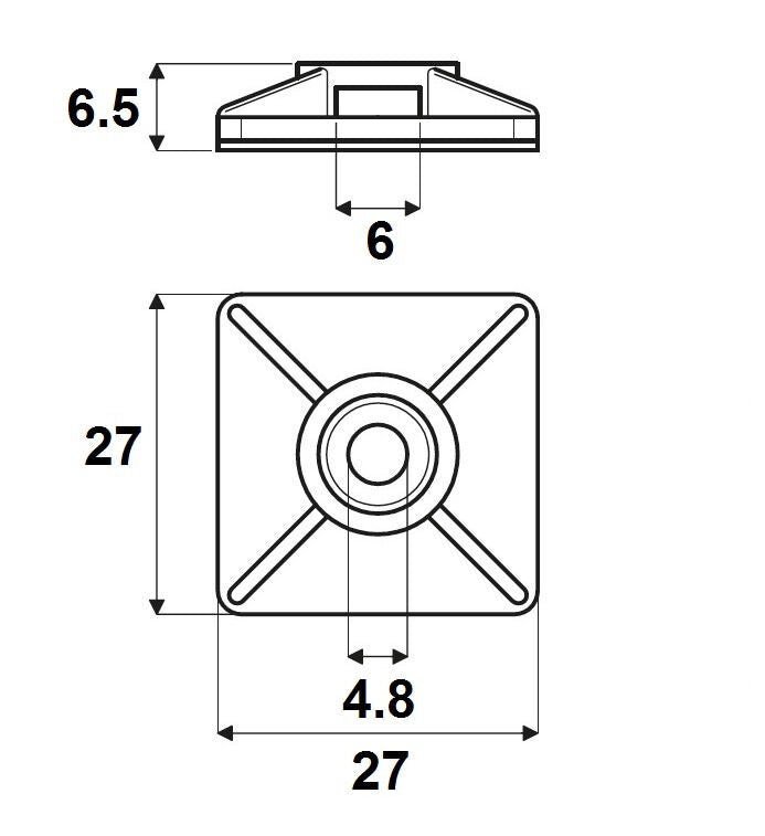 WEIDMULLER TAQUETE AUTOADHERIBLE NATURAL C/100 PZAS