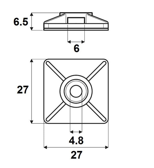 WEIDMULLER TAQUETE AUTOADHERIBLE NATURAL C/100 PZAS