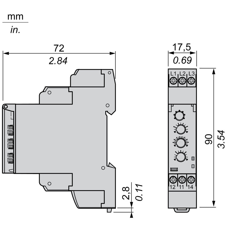 TELEMEC RELE CTRL 3F PERDIDA SEC. F +AS