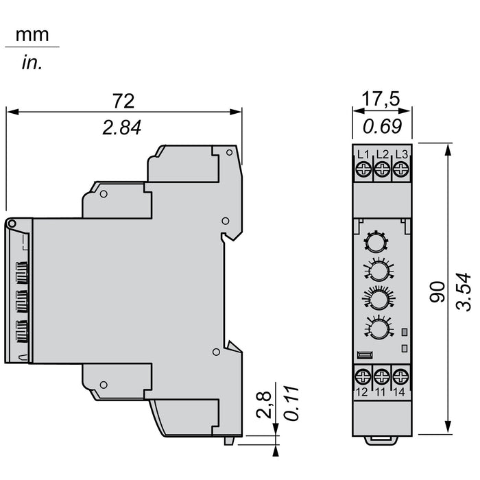 TELEMEC RELE CTRL 3F PERDIDA SEC. F +AS