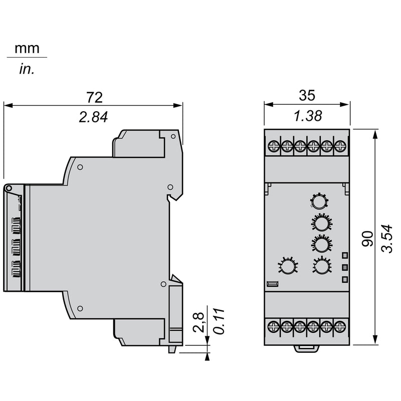 SQUARE D RELE DE CONTROL 3F SECCION F+AS 1250VA 220-480V