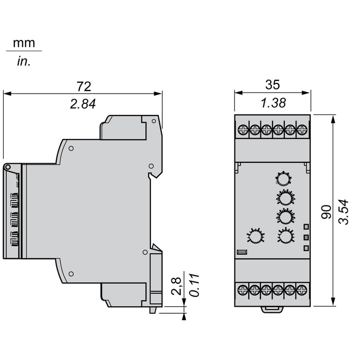 SQUARE D RELE DE CONTROL 3F SECCION F+AS 1250VA 220-480V