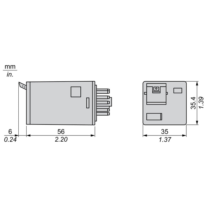 TELEMEC RELE UNIVERSAL 2 CO L 24V 10 AMP