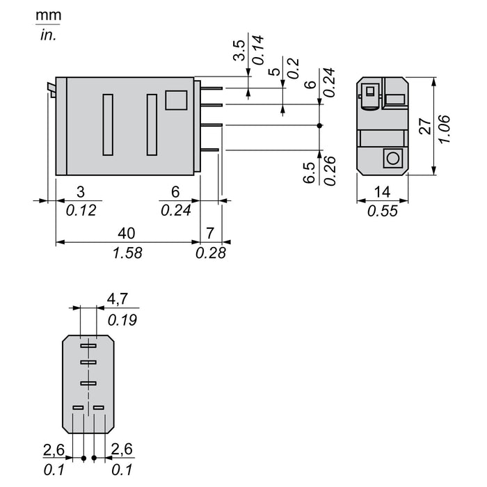TELEMEC POWER RELAY 1 CO WITH LED 24 VDC
