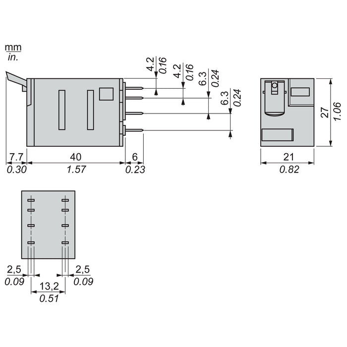 TELEMEC RELE MINIATURA 24V 12AMP 2CO