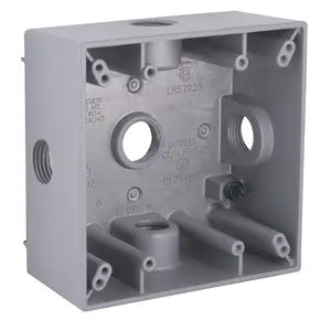 HUBBELL CAJA 2 GANGS TIPO ""X"" 5 SALIDAS 1/2P GRI FS1 DOBLE