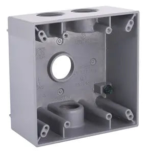 HUBBELL CAJA WP BOX 2G 4(3/4 OUTLETS ) GRY