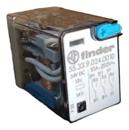 FINDER RELEVADOR ENCAPSULADO 10AMP 24VDC 3P2T 11PIN