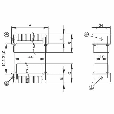 WEIDMULLER CONECTOR MACHO 500V HDC HE 6 MP
