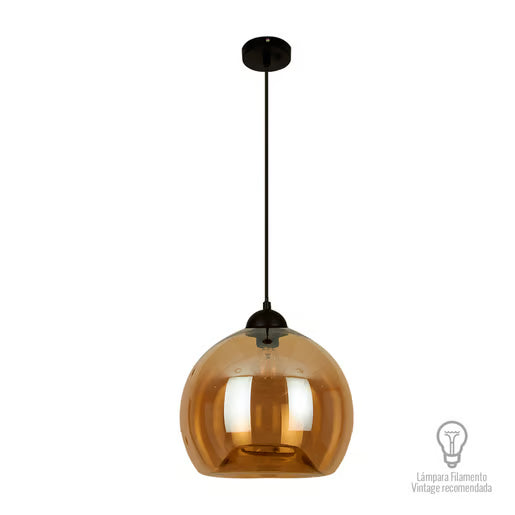 TECNOLITE COLGANTE ATENEA AM/GRIS E27 28X37