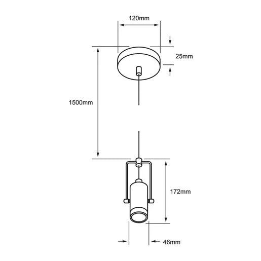 TECNOLITE INTERIOR SOCKET SUSPENDIDO NEGRO 100-240V E27