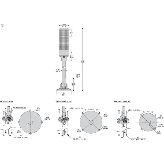 TELEMEC TORRE LUMINOSA LED 24V 3 COLORES