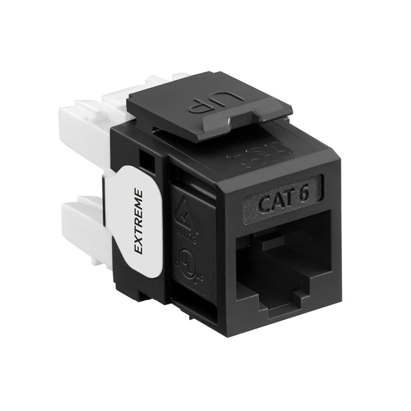 JACK QUICK PORT CAT 6 EXTREME T568 A&B NEGRO