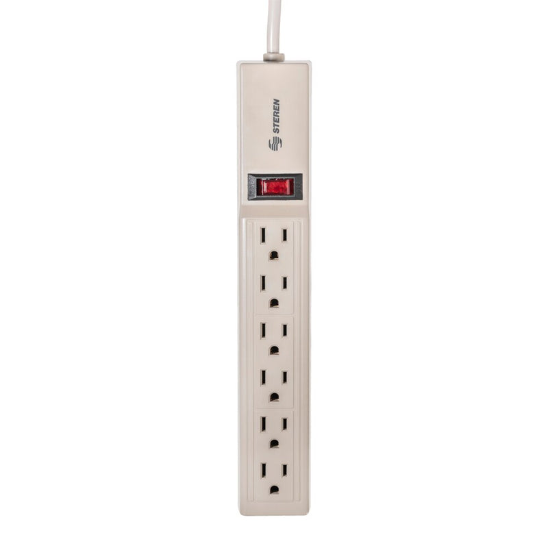 STEREN Multicontacto 6 Entradas Verticales Polariz SKU: 905-006
