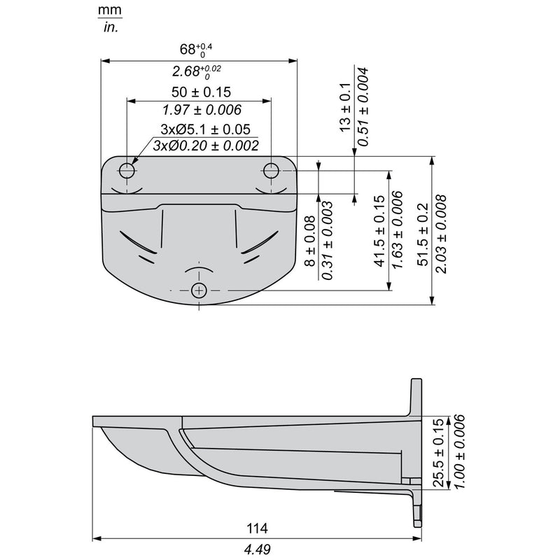 TELEMEC FIXING PLATE FOR USE ON VERTICAL SUPPORT