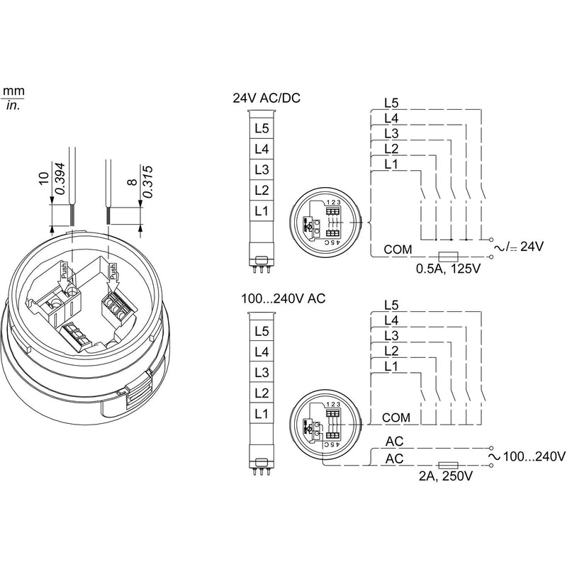 TELEMEC MODULOS DE LUZ XVU 24V VERDE