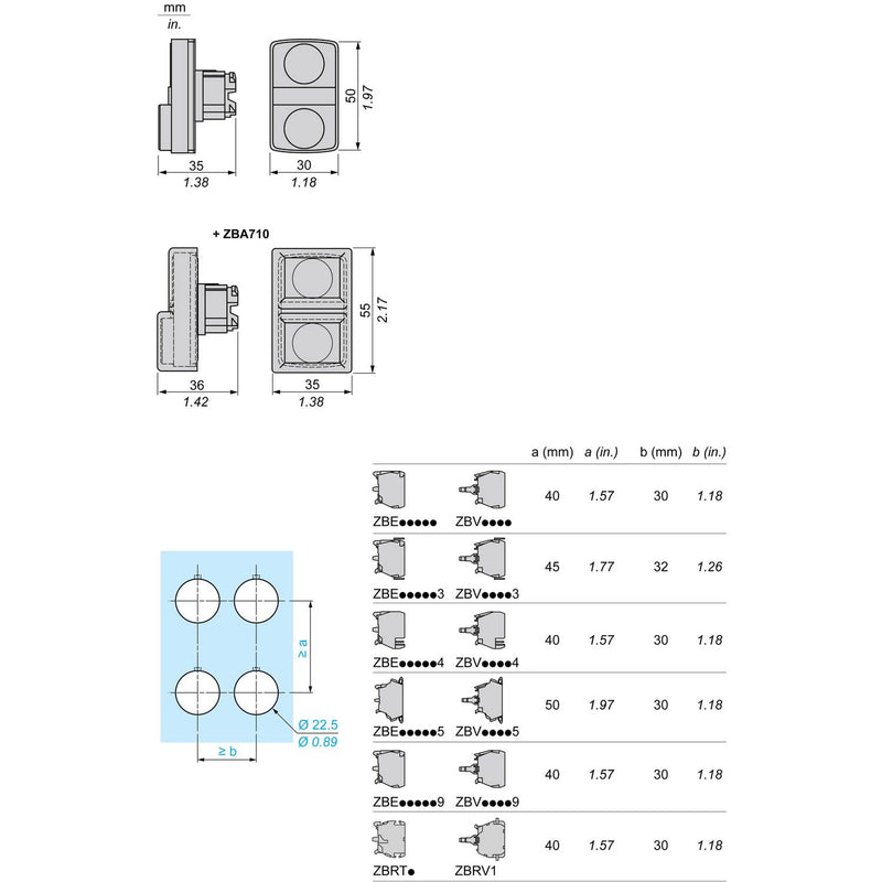 TELEMEC BOTON PULSADOR DOBLE