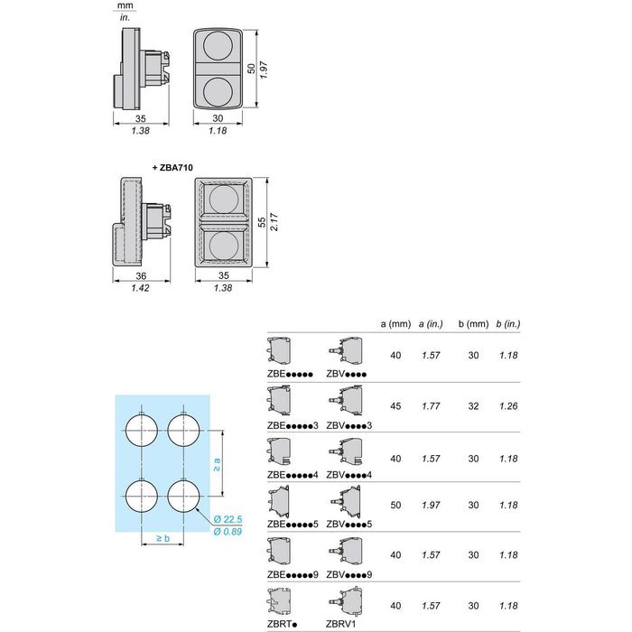 TELEMEC BOTON PULSADOR DOBLE