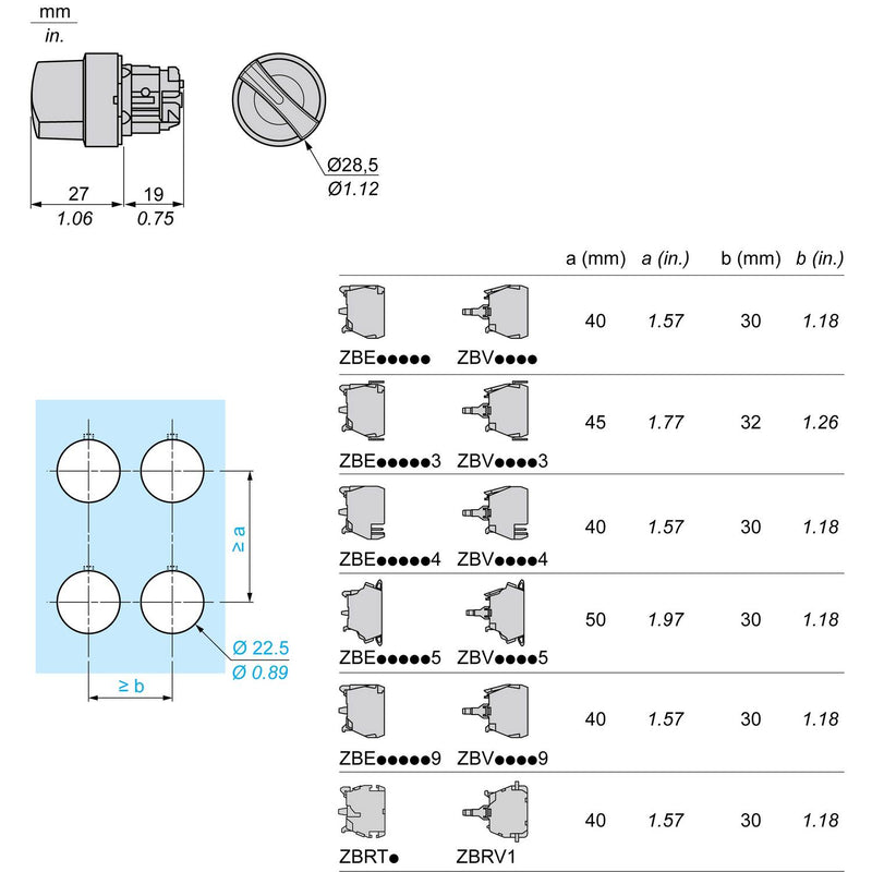 TELEMEC CABEZA SELECTOR AMARILLO ILUM 3 POS SOST-MOMENT METAL