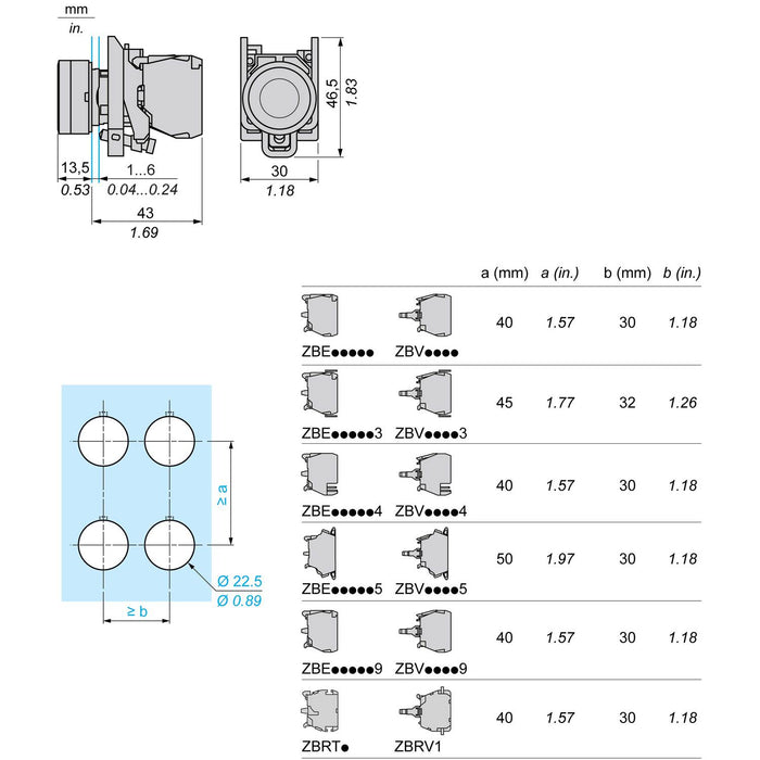 TELEMEC BOTON ILUM AMARILLO 1NA+1NC P/BA9S 250V METAL