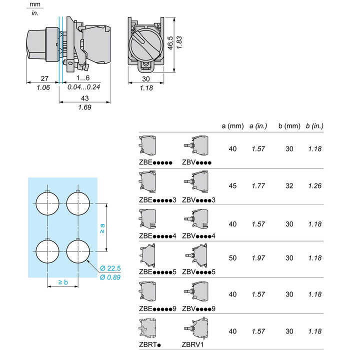 TELEMC US SELC. LUMINOSO LED 24V NA CON NC V