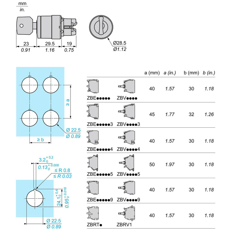 TELEMEC CABEZA SELECTOR 2 POS SOST-MOMENT C/LLAVE