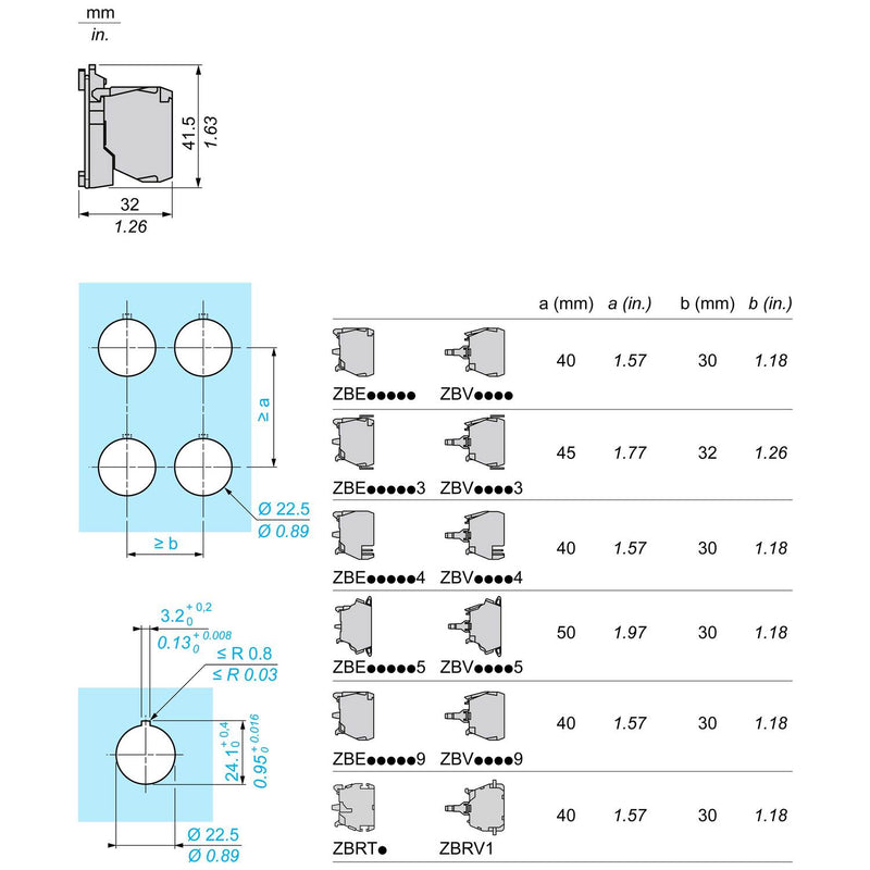 TELEMEC CUERPO C/CONTACTO NC P/CAJA XAL