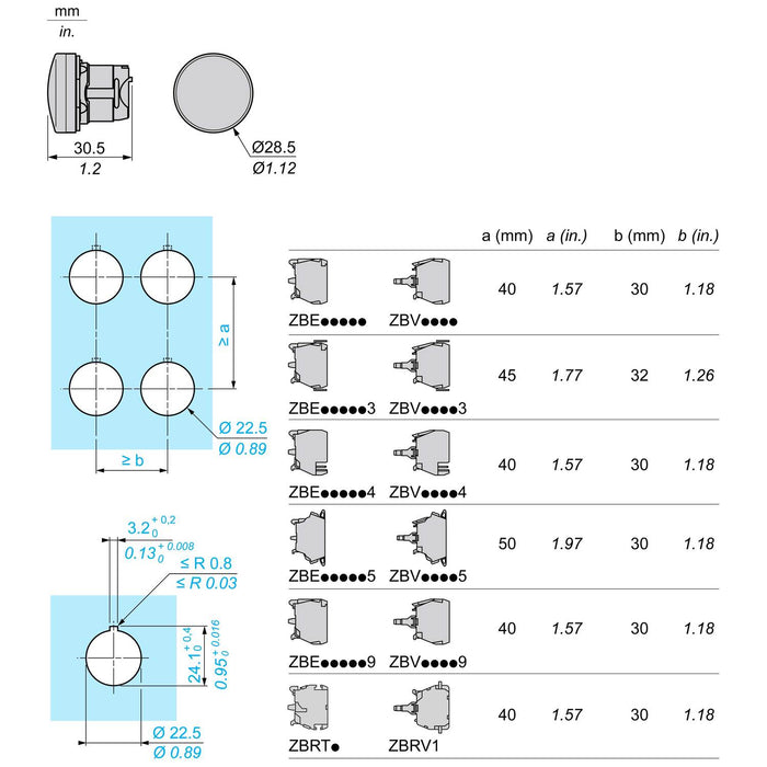 TELEMEC CABEZA PLASTICA P/LAMP P/CAJA XAL ROJO