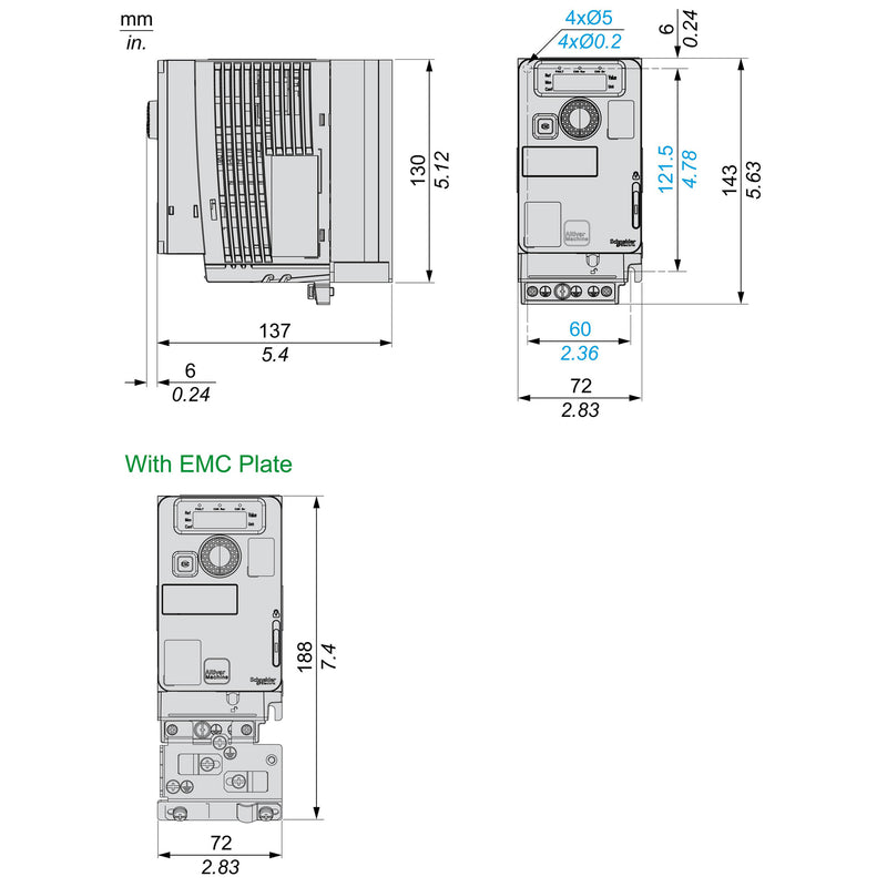 TELEMEC VARIADOR 1X200-240V 0.75KW 1HP 4.8A