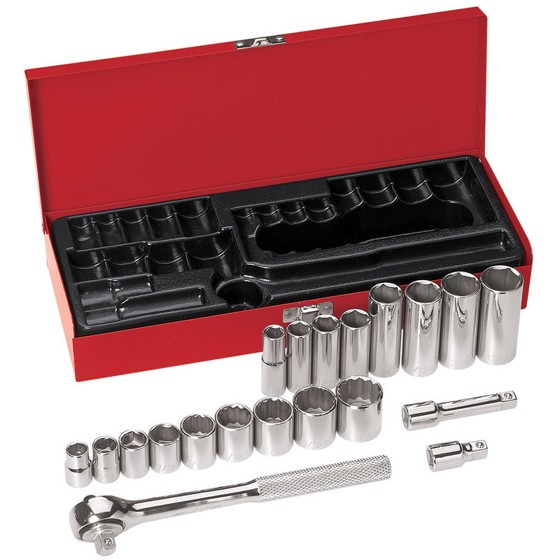 KLEIN JUEGO DE LLAVE Y PORTADADO 3/8" 20 PIEZAS