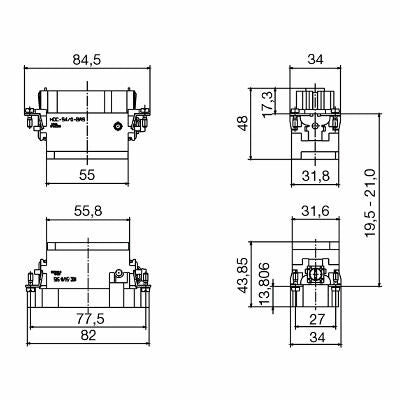 WEIDMULLER CONECTOR MACHO 830V 80A 4POLOS HDC S4/0 MS