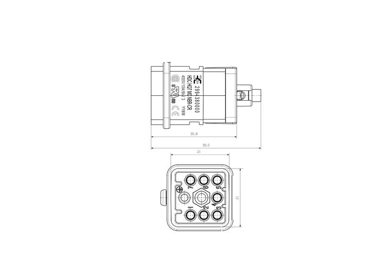 WEIDMULLER CONECTOR HDC HQ 7 MC
