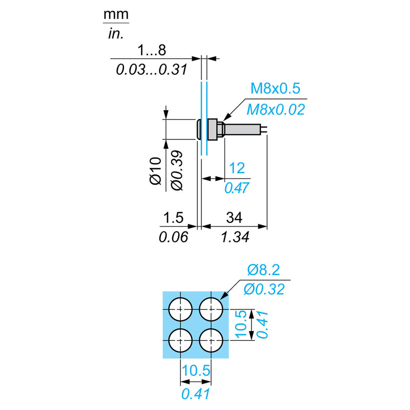 TELEMEC PILOTO LUMINOSO CON VISOR INTEGRADO LED PROTEGIDO