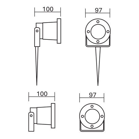 ESTEVEZ PERISCOPE TECNOPOLIMERO IP67 GX5.3 MR16 UPLIGHT NEGRO