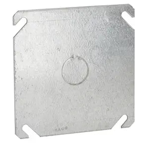 RACO TAPA CUADRADA 4"X4" GALVANIZADA ORIFICIO 1/2" 753
