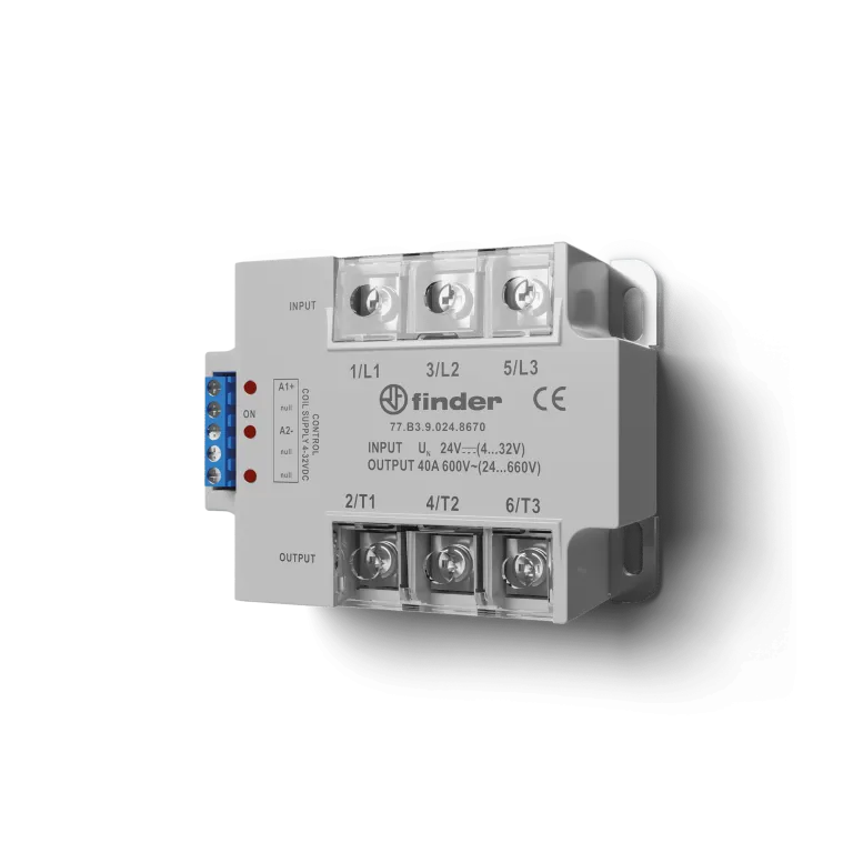 FINDER REL EDO SOLIDO 80A 3F 24-660VAC CTRL 4-32VDC P/PANEL R — Dimeint.com