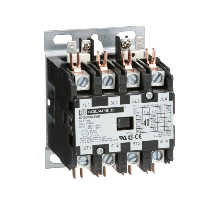 SQUARE D CONTACTOR P/DEFINIDO S/GAB 4P 50A. BOB 12