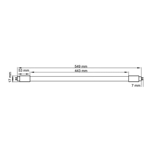 TECNOLITE TUBO LED 8W T5 LUZ BLANCA FRIA G5 127VAC BLANCO 549mm 4000K