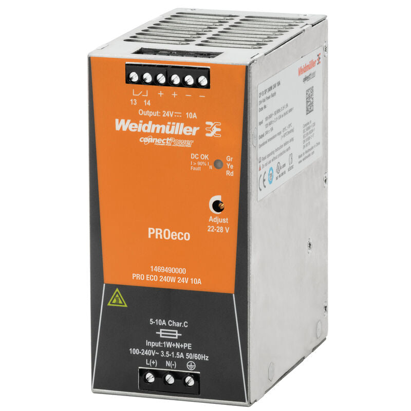 WEIDMULLER FUENTE PRO ECO 1F 100-240VAC SAL 24VDC 10A