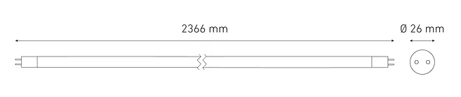 MAGG T8 LED 2400 BIPIN 36W 100-240V 6000K OP